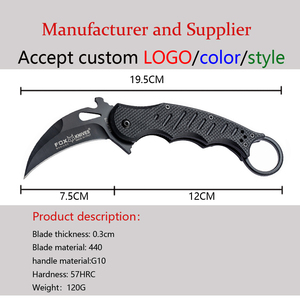 Cuchillo Plegable de Práctica y Entrenamiento para Camping, Modelo G10 Handle Fox Karambit Claw Knife, Venta al Por Mayor OEM - Product Image 6