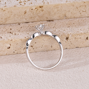 Personnalisable Simple18K Bague de fiançailles en or blanc Diamant naturel rhodié élégant Livraison rapide Cadeau de mariage pour la fête des femmes - Product Image 6