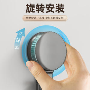 Support mural réglable à ventouse pour salle de bain et balcon, design rectangulaire à crochet unique - Product Image 2