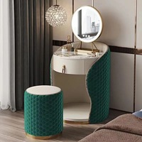 Table de toilette ronde miniature de luxe, petite maison moderne, chambre de princesse, célébrité d'Internet, style nordique en bois