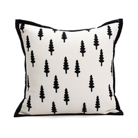 Housse de coussin carrée minimaliste moderne pour hôtel, noir et blanc, pour canapé, coussin décoratif de luxe léger