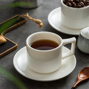 Taza de café con leche de cerámica con logotipo personalizado, taza de café de porcelana blanca mate, taza de café expreso de estilo Ins de pequeña capacidad para café y hogar - Product Image 4