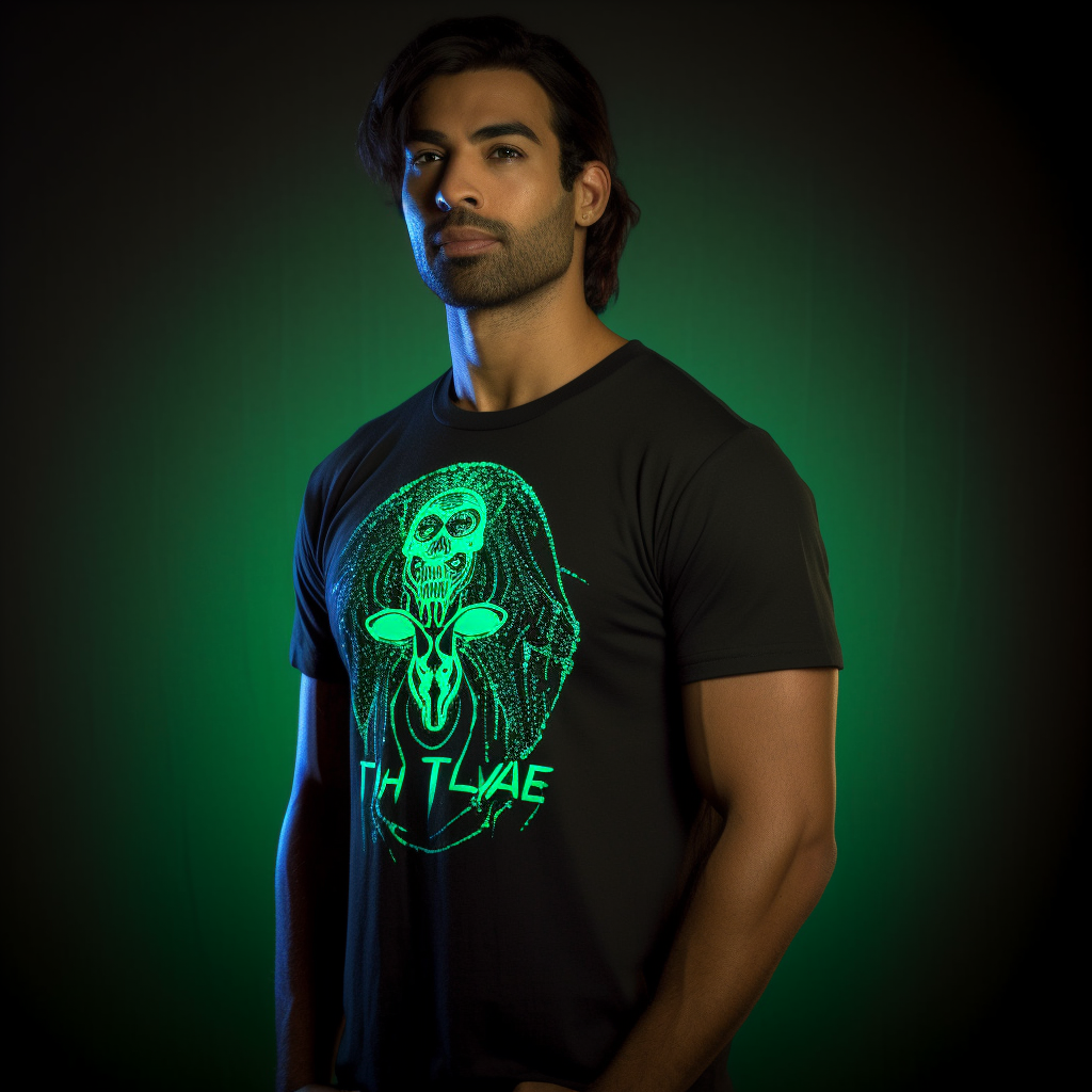 Custom logo printing Interactive glow in the dark t shirt