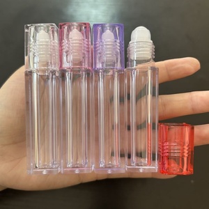 ISMAN Botella Roll-on Cuadrada de 7ml para Aceite Labial, con Tapa Transparente, Rosa, Morado, Rojo, Vacía, para Líquidos Esenciales, Sueros, Masajes, Vial, Embalaje al por Mayor - Product Image 1