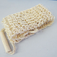 Éponge de bain à manche en bois avec sangle en sisal, exfoliante pour peaux mortes, serviette de douche, ceinture de soin corporel, entièrement naturelle, éliminant les odeurs