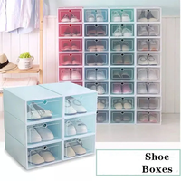 Boîte de rangement à chaussures empilable multicolore avec ouverture frontale pour la maison, organisateur de chaussures pour le rangement