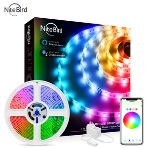 Tuya Dải Đèn LED Wifi RGB Dải Đèn Nền TV Nhịp Điệu Âm Nhạc 5M/10M UK/US/EU/AU Hoạt Động Tại Nhà Máy Với Alexa/Google Home