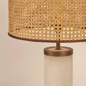 Nassi Italian Rattan <b>Table</b> <b>Lamp</b> 49cm High Led Light Source E27 Bulb <b>Base</b> Switch Control - Product Image 5