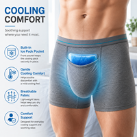 Calzoncillos bóxer transpirables de alta elasticidad con bolsillo para compresa fría postoperatoria de vasectomía para hombre, para traumatismos, venta al por mayor