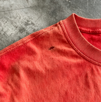 T-shirt personnalisé surdimensionné et court, style streetwear, avec motif graphique DTG, effet délavé vintage, en coton épais pour homme