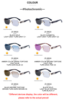 Lunettes de soleil photochromiques anti-lumière bleue UV400 sans monture polygonale personnalisées avec logo de créateur de mode Partagas pour femmes
