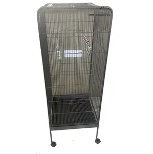 Cage à oiseaux en métal noir, grand, Portable, roulant, planeur de sucre pour animaux de compagnie, vente en gros - Product Image 1