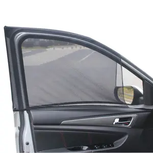 2pcs Car Rear Front Side Window Sunshade UV Protect Shield Mesh Prevent Mosquito Sunshine Privacy Protection Foldable Curtain