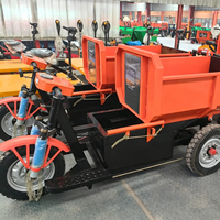 Tricycle électrique de chantier robuste avec moteur puissant et batterie, pneus de qualité supérieure, mini-dumper pour transport sur chantier, 15KW, autonomie 8-12H