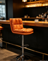 Chaises de salle à manger hautes rembourrées de style nordique moderne, chaises de bar pivotantes pour restaurant