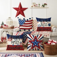 Housse de coussin personnalisée 4 juillet en stock, motif drapeau USA, prête à être expédiée et décor patriotique personnalisé pour fête