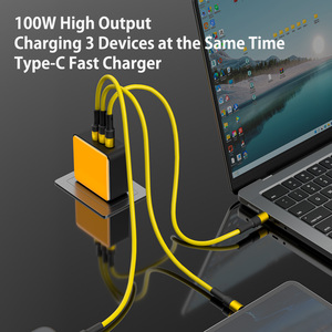 Estación de Carga de Escritorio de Alta Potencia TKT <span class=keywords><strong>Original</strong></span>, <span class=keywords><strong>Cargador</strong></span> USB-C PD GaN de <span class=keywords><strong>3</strong></span> Puertos y 100 W, Diseño Plegable para Certificación MFi - Product Image 2