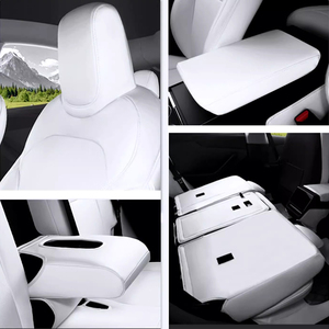 Pour <span class=keywords><strong>Tesla</strong></span> nouveau modèle Y Juniper 2025 2026 ajustement personnalisé haut en cuir housses de siège de voiture voiture avant et arrière housses de coussin accessoire - Product Image 6