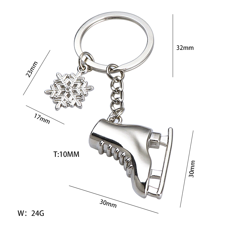 Mini Snowflake Snowboard Key Chain Pendant – Customized Metal