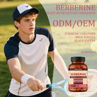 Capsules de Berbérine 5-en-1 : Cannelle de Ceylan, Curcuma, Chardon-Marie, Poivre Noir pour Adultes |   OEM/ODM 60 Capsules Diététiques