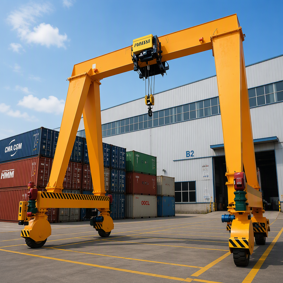 Electric Trackless Rubber Tyred Gantry Crane 30 Ton Hoist Special for ...