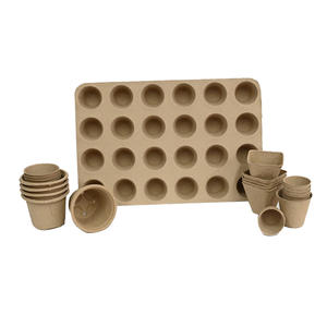 Macetas de pulpa desechables para viveros, vasos para plántulas de 6/8 cm, bandejas de inicio con 2x3, 2x4, 3x4, 2x5 celdas, macetas compostables con orificios - Product Image 6