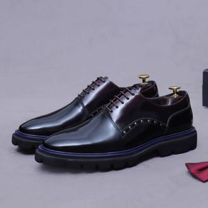 Original Luxury Men's Genuine Leather Dress Shoes Formal Wedding Casual Office Party Detachable Insole Breathable Comfort <b>Square</b> - Product Image 4