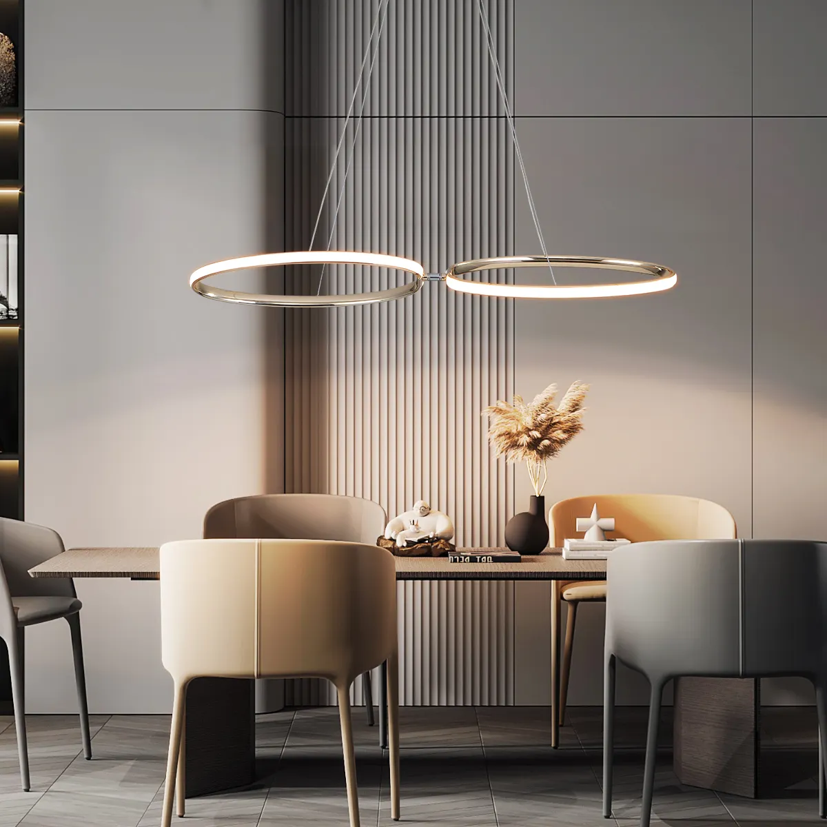 Ring Single-Ring Lamp Modern Minimalist Led Chandelier Restaurant Living Room Bar Room Hotel Study Creative Lighting