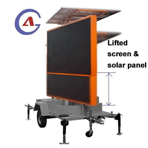 Panneaux de messages à LED variables portables, écran d'affichage d'indication de circulation, remorque VMS