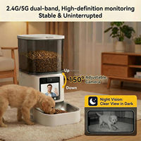 Distributore Automatico di Cibo per Gatti 5G WiFi Smart con Video e Audio Bidirezionale, Schermo LCD, Visione Notturna HD 3MP, Dispenser per Animali Domestici da 5L con Telecamera