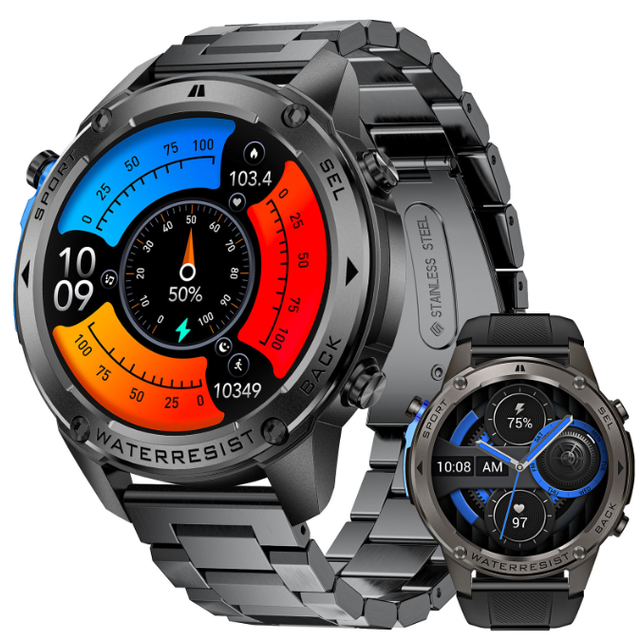DM56 Amoled 1.43inch Round Face Smartwatches 5ATM Waterproof 500mah Large Battery Sports Alloy Androids GPS Smart Watches