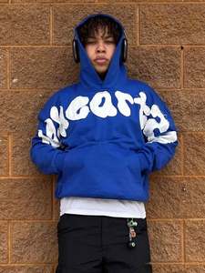 Sweat à capuche surdimensionné personnalisé pour hommes Streetwear Sweatshirt à capuche brodé Sweat à capuche de créateur Y2k - Product Image 2