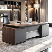 Bureau de direction moderne en forme de L pour patron ou manager, design élégant de table de bureau pour le bureau du directeur