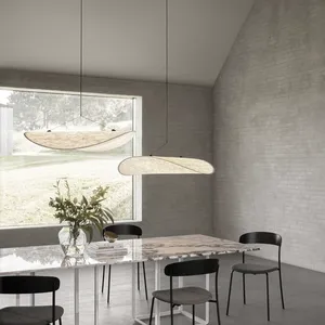 北欧モダンLEDシルク生地シャンデリア装飾ミニマリストデザインキッチンペンダントライトホテル寝室用吊り下げランプ室内照明 - Product Image 4