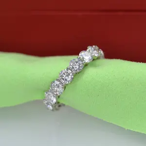 F color moissanita diamante sintético 18K, diamante sintético, anillo de boda