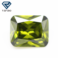 Pierres précieuses synthétiques en zircone cubique de qualité 5A, taille octogonale, 3*5-13*18 mm, péridot/péridot foncé, pierres en vrac, forme octogonale