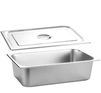 Gepersonaliseerde dikkere isolatie Eco-vriendelijke GN Pan Zilver 1/1 Rechthoekige RVS 201 Gastronorm Pan Restaurant