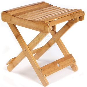 Tabouret pliable en bambou Mingjiang pour salle de bain, hôtel, usage domestique, antidérapant, pour douche et changement de chaussures - Product Image 1