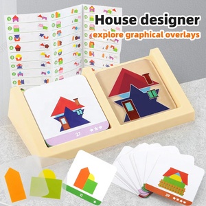 Concepteur de maison explorer superpositions graphiques Puzzle jouet enfants Figure géométrique logique spatiale pensée formation Puzzle jeu de société - Product Image 2