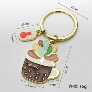 Porte-clés en gros en forme de cactus - Pendentif réaliste en métal, porte-bonheur pour clés de voiture - Product Image 5