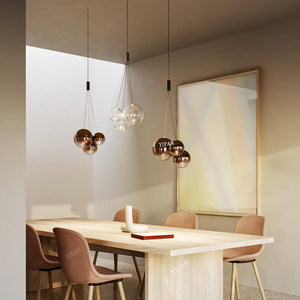 Stile nordico <span class=keywords><strong>palloncino</strong></span> a bolle luce ciondolo camera da letto soggiorno sala da pranzo casa luce interna Design ferro vetro Led <span class=keywords><strong>lampadario</strong></span> - Product Image 2