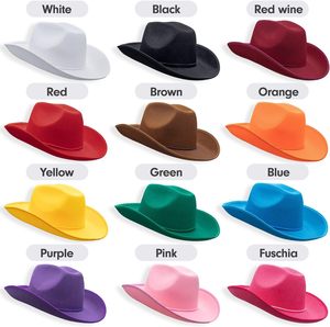 Sombreros de Vaquero Texano de Fieltro Liso con Logotipo Personalizado en Colores, Sombrero de Vaquero Occidental con Cordón Ajustable - Product Image 3