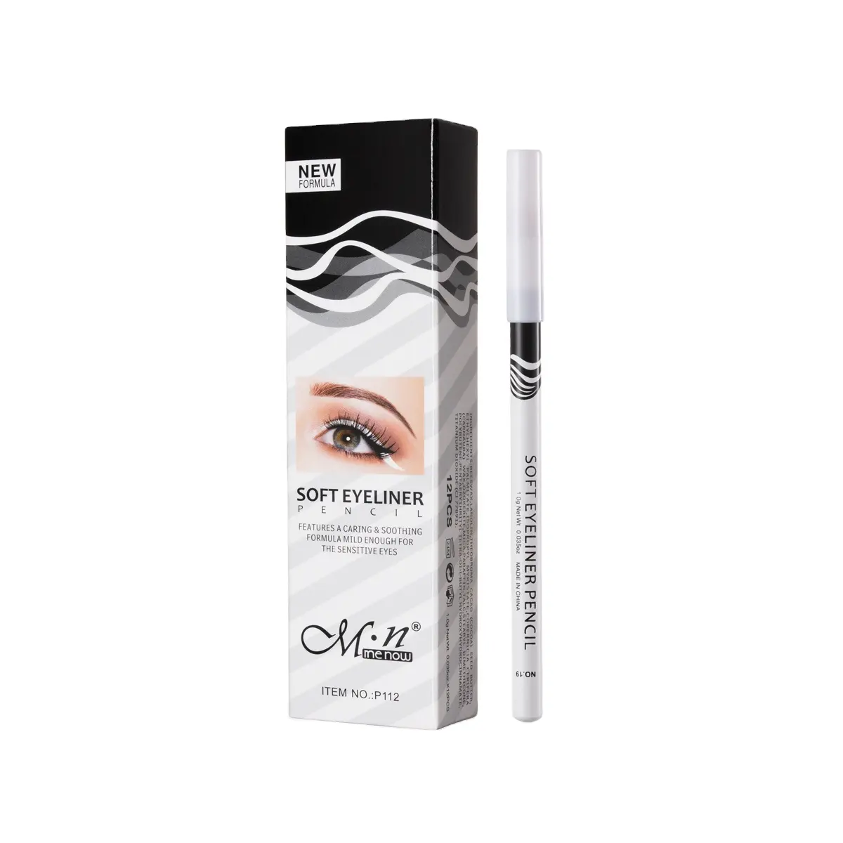 MENOW White Eyeliner Makeup Brightener Eye Liner Pen Waterproof Make Up White EyeLiner Pencils