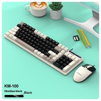 Ensemble clavier et souris filaire HZGAMER KM100, 100 touches, USB, pour ordinateur de bureau, ordinateur portable