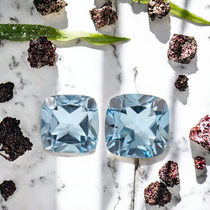 Bijoux Ballan, topaze bleu ciel de haute qualité, forme coussin, taille facetée, pierre précieuse en vrac, 4,0 mm à 10,0 mm, 0,4 à 6,0 ct, certifiée par un tiers - Product Image 3