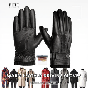 Gants d'hiver en cuir véritable pour hommes, doublure polaire chaude et respirante, coupe-vent, style coréen haut de gamme, David Sports Wear - Product Image 2