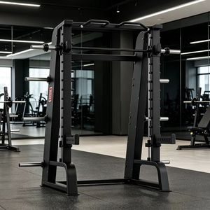 Rack de musculation multifonctionnel Smith Machine avec rails guidés pour squats, développés couchés et entraînement de musculation - Product Image 4