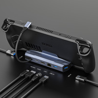 Station d'accueil Type C pour Steam Deck, support de stationnement pour Switch portable, hub Gigabit Ethernet 6-en-1 USB 3.0 PD 4K pour sortie vidéo