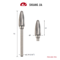 SHUANGJIA 3/32" Fraise rotative électrique en acier noir et carbure de tungstène pour manucure