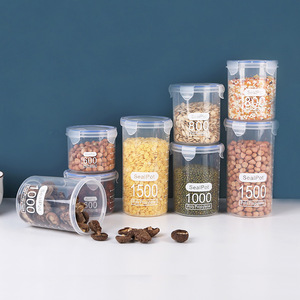 Recipiente grande, hermético y transparente de plástico para leche en polvo, alimentos y almacenamiento de granos y cereales en la cocina. - Product Image 1